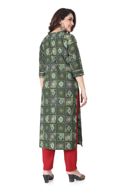 Meniki Women's Bandhani Print Multi Color Kurti