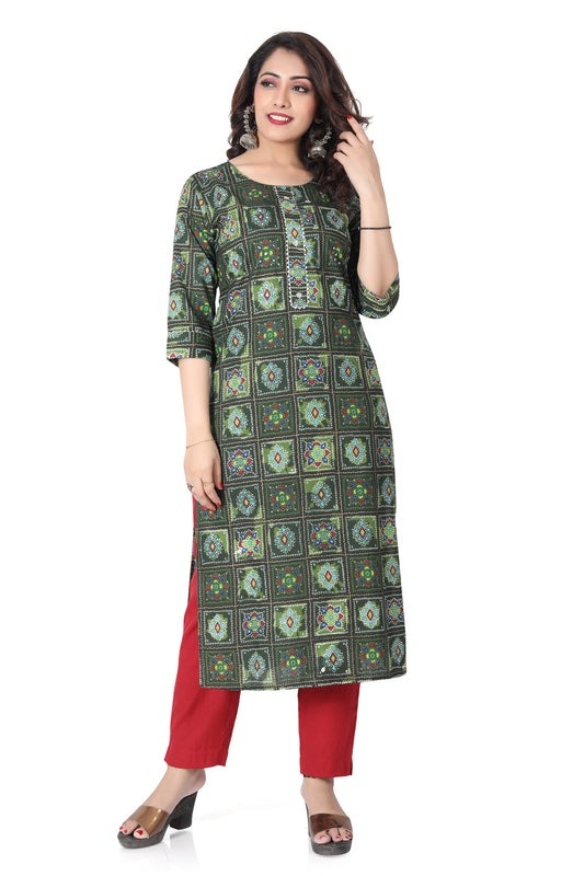 Meniki Women's Bandhani Print Multi Color Kurti