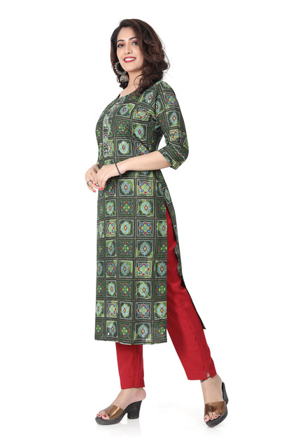 Meniki Women's Bandhani Print Multi Color Kurti