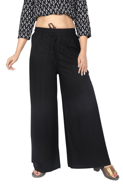 Meniki Women's Relaxed Fit Palazzos With A Drawstring