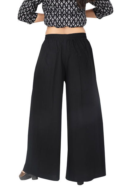 Meniki Women's Relaxed Fit Palazzos With A Drawstring