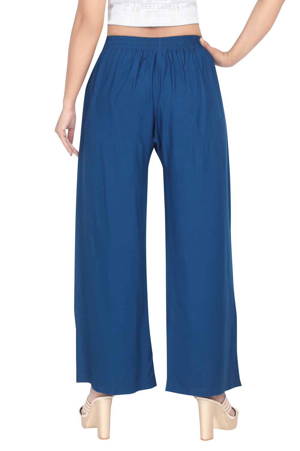 Meniki Women's Relaxed Fit Palazzos Without Drawstring