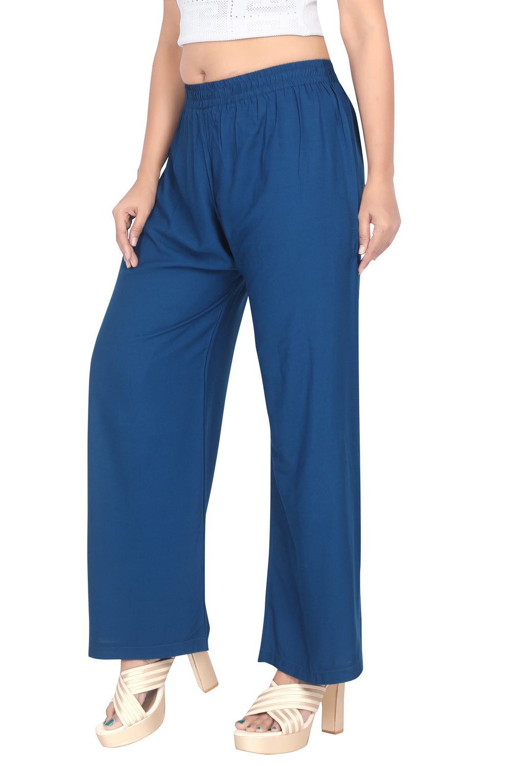 Meniki Women's Relaxed Fit Palazzos Without Drawstring