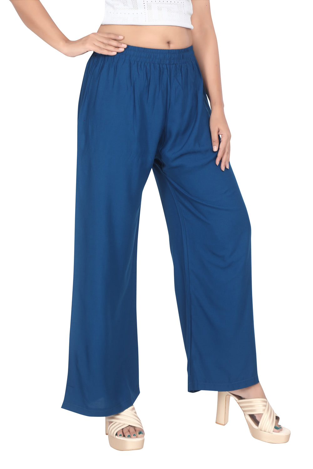 Meniki Women's Relaxed Fit Palazzos Without Drawstring