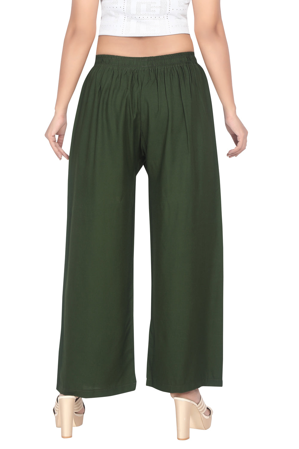 Meniki Women's Relaxed Fit Palazzos Without Drawstring