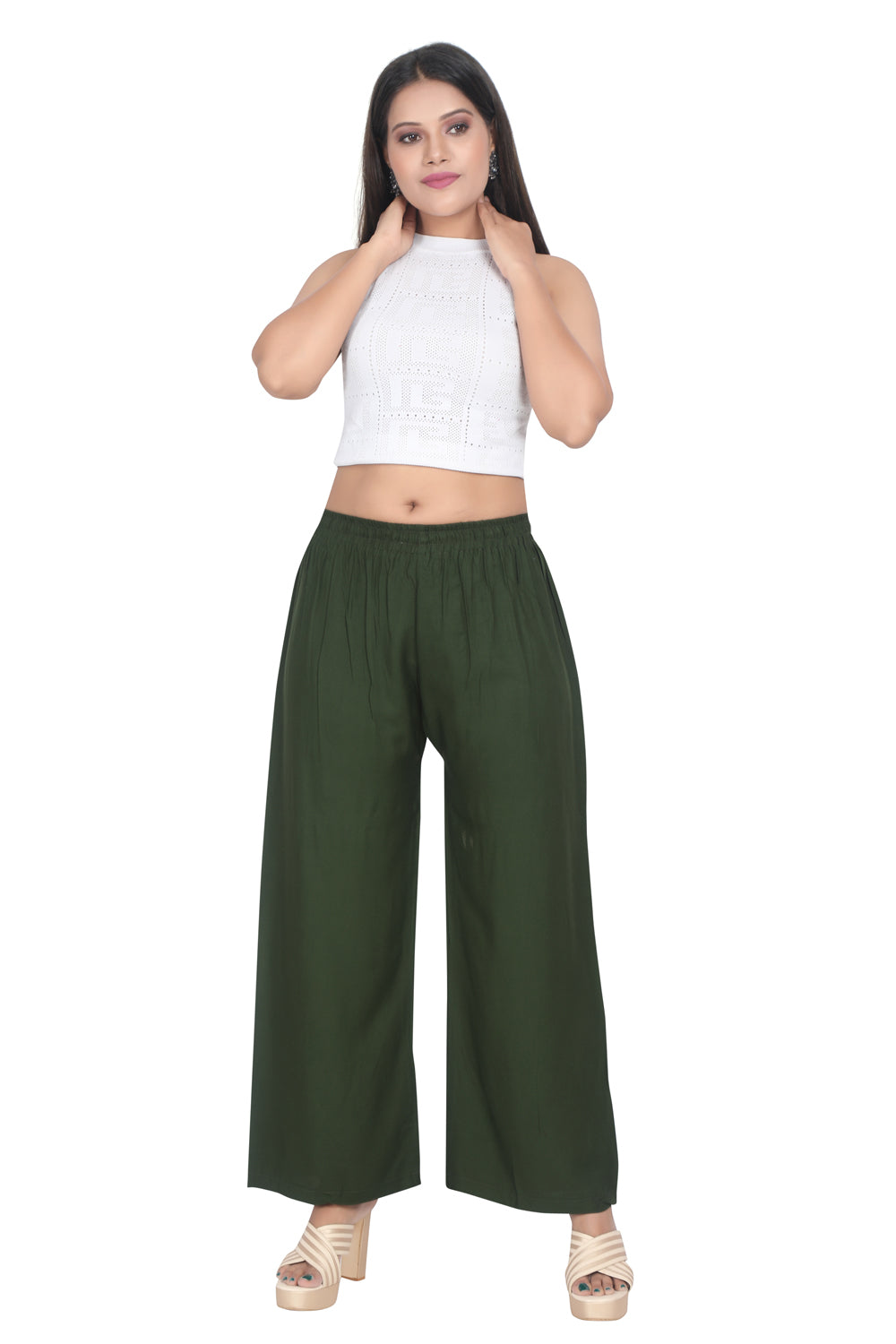 Meniki Women's Relaxed Fit Palazzos Without Drawstring