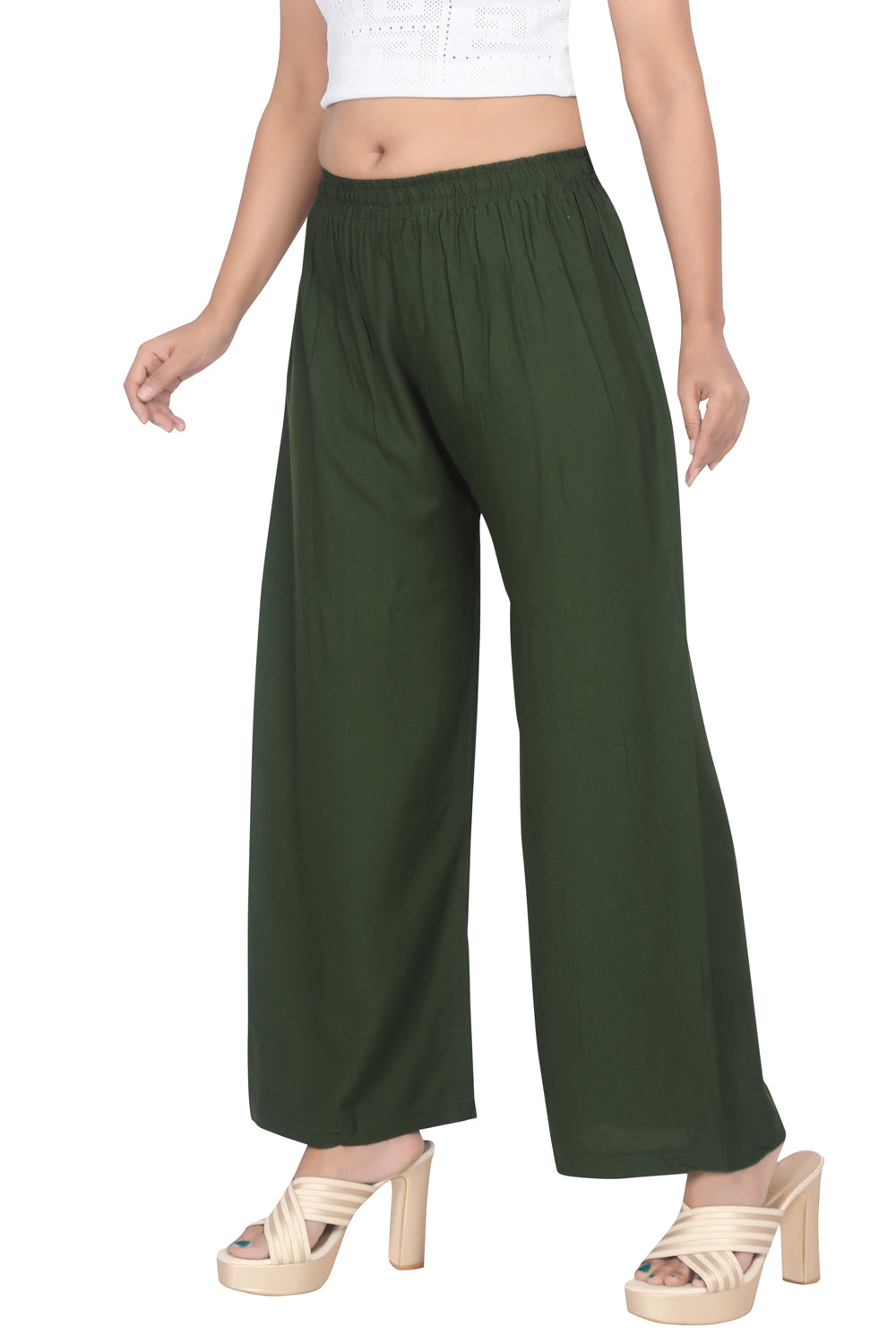 Meniki Women's Relaxed Fit Palazzos Without Drawstring