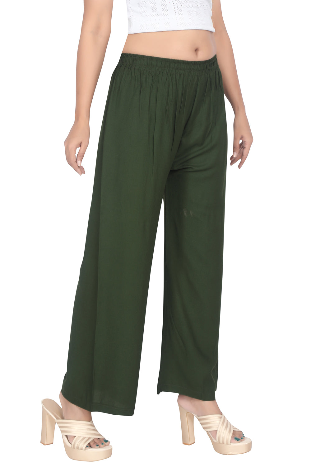 Meniki Women's Relaxed Fit Palazzos Without Drawstring