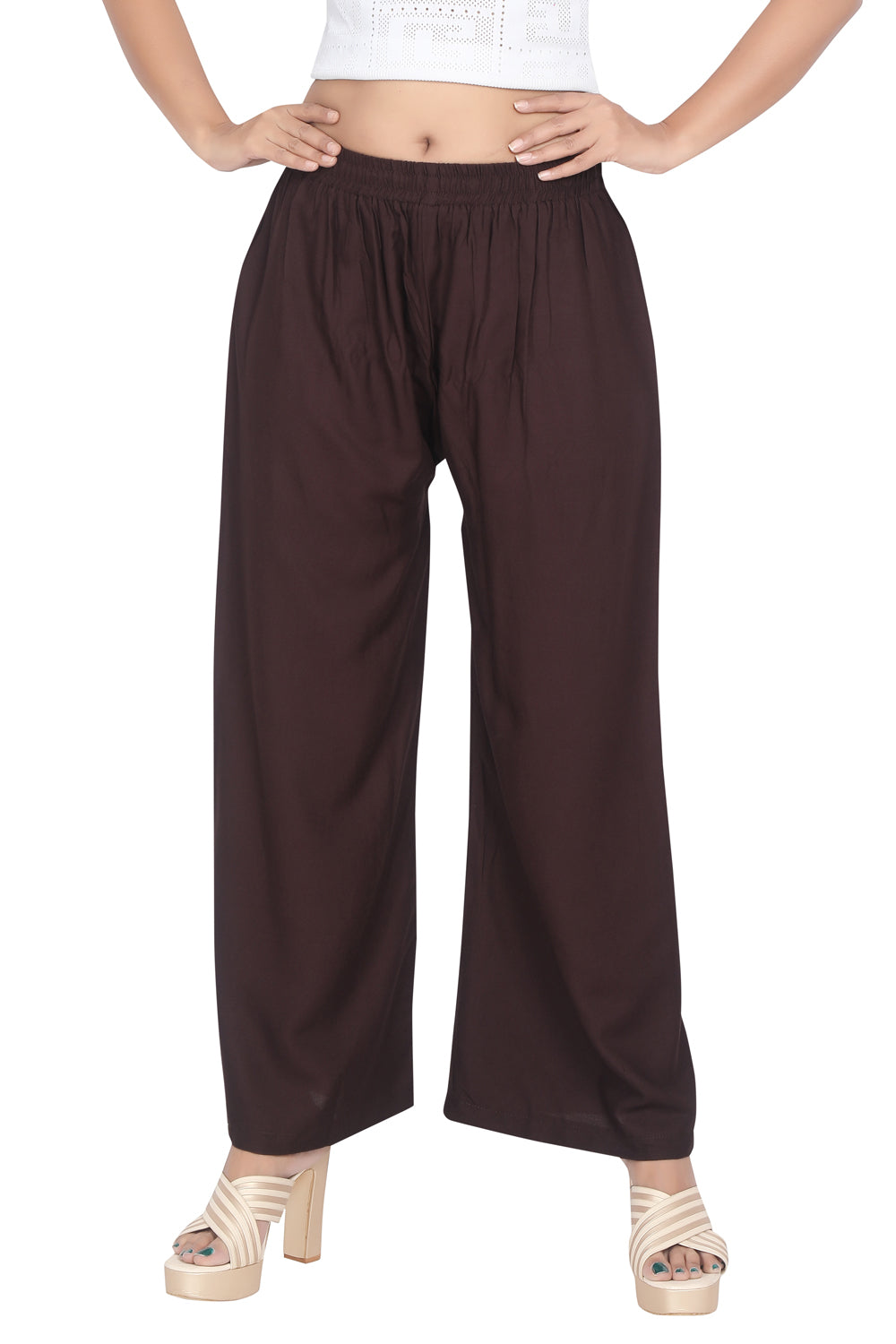 Meniki Women's Relaxed Fit Palazzos Without Drawstring