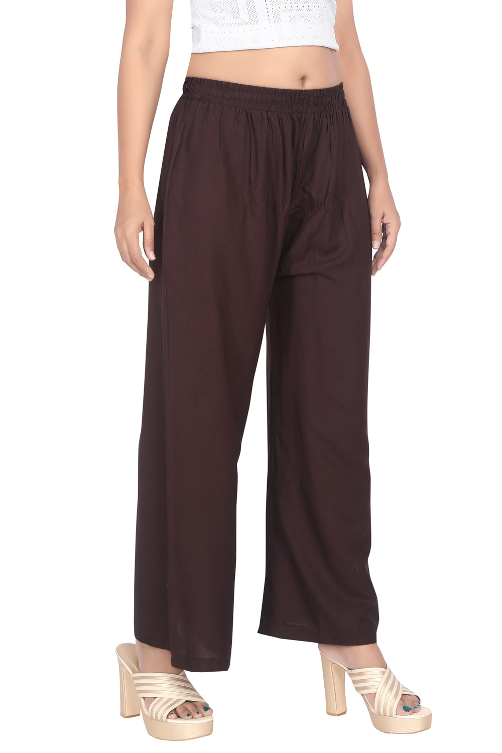 Meniki Women's Relaxed Fit Palazzos Without Drawstring