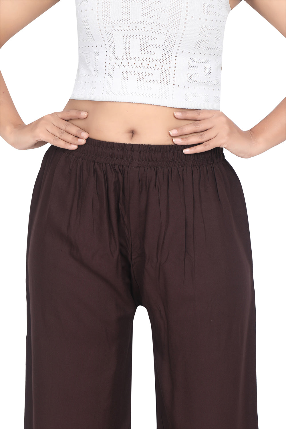 Meniki Women's Relaxed Fit Palazzos Without Drawstring