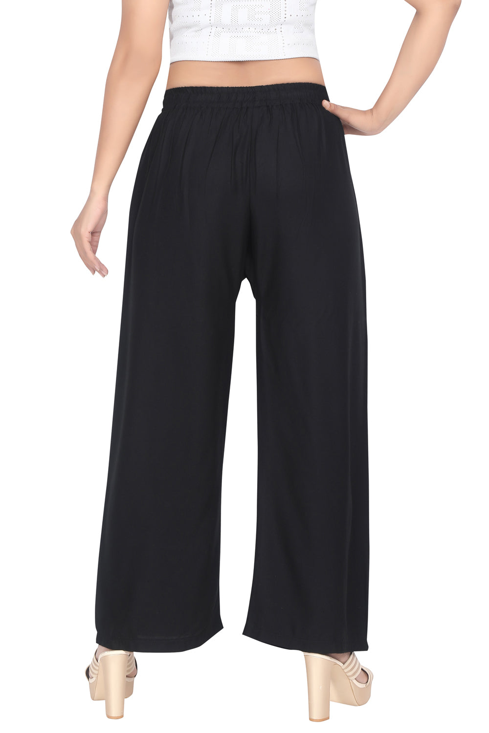 Meniki Women's Relaxed Fit Palazzos Without Drawstring