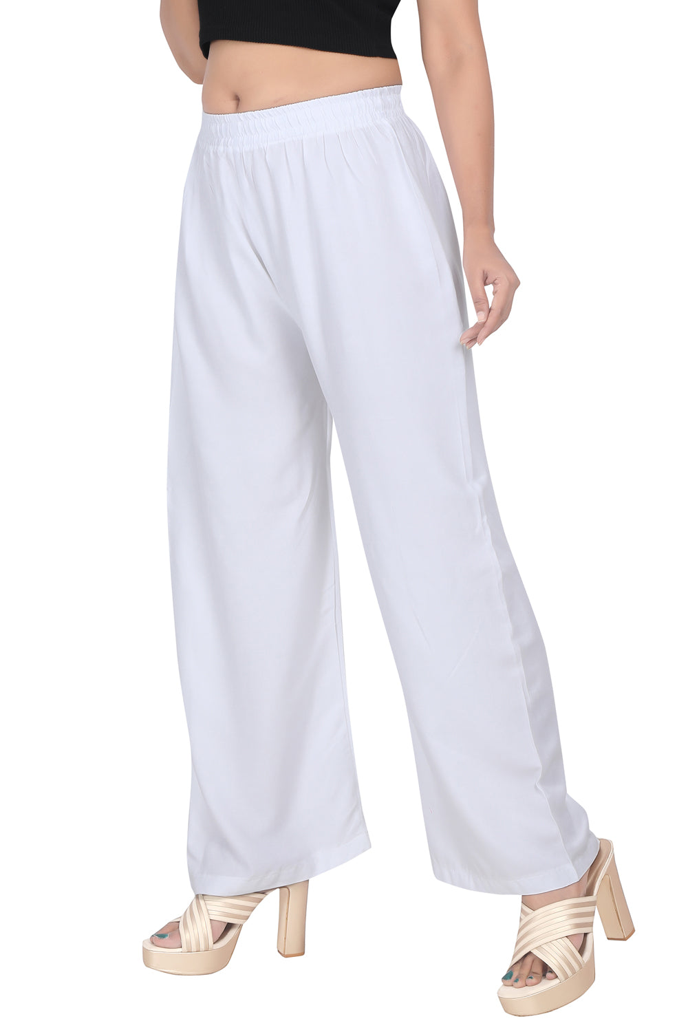 Meniki Women's Relaxed Fit Palazzos Without Drawstring