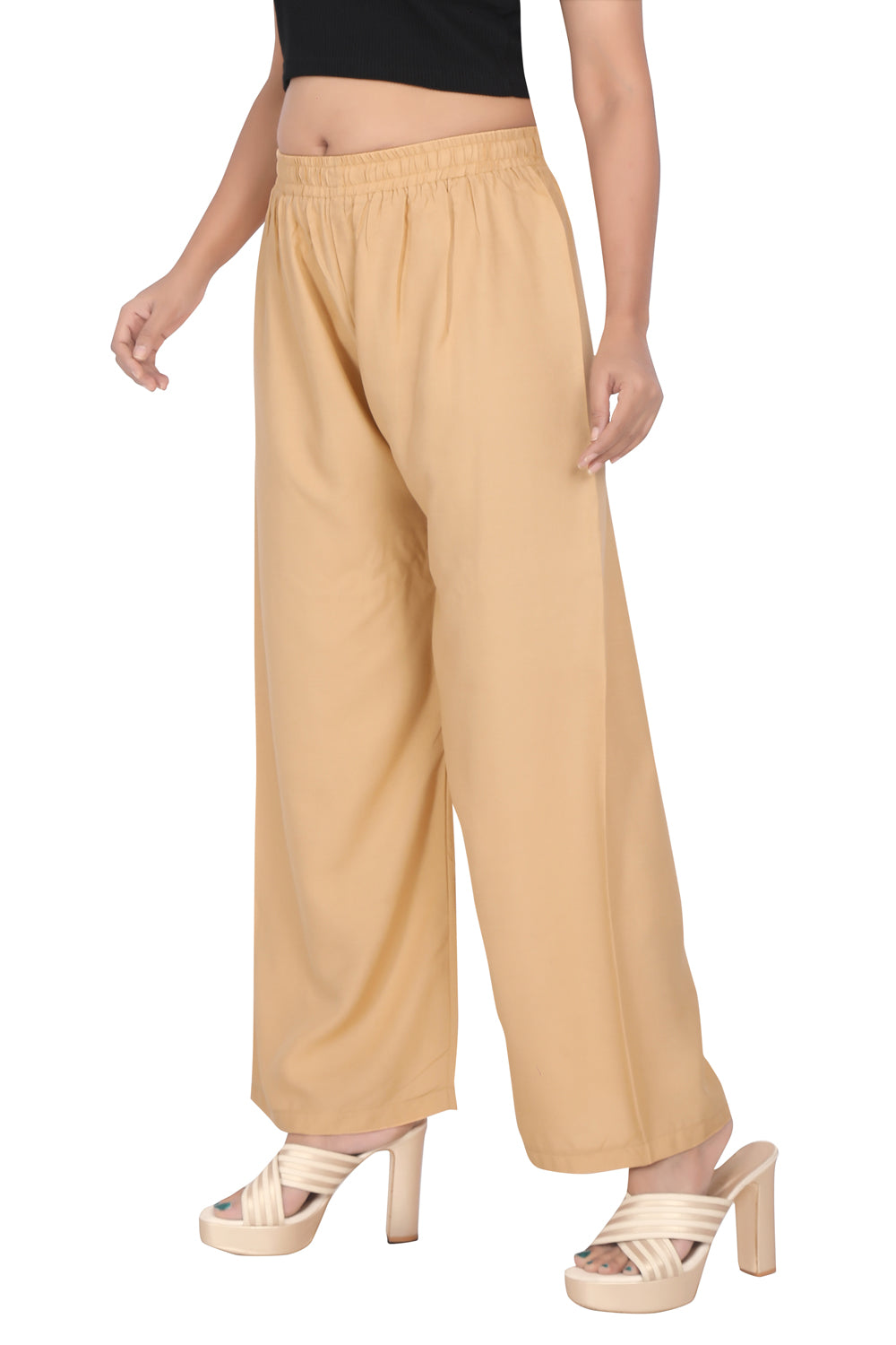 Meniki Women's Relaxed Fit Palazzos Without Drawstring