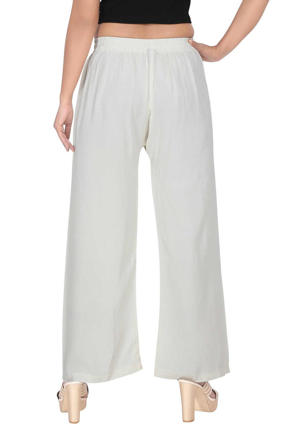 Meniki Women's Relaxed Fit Palazzos Without Drawstring