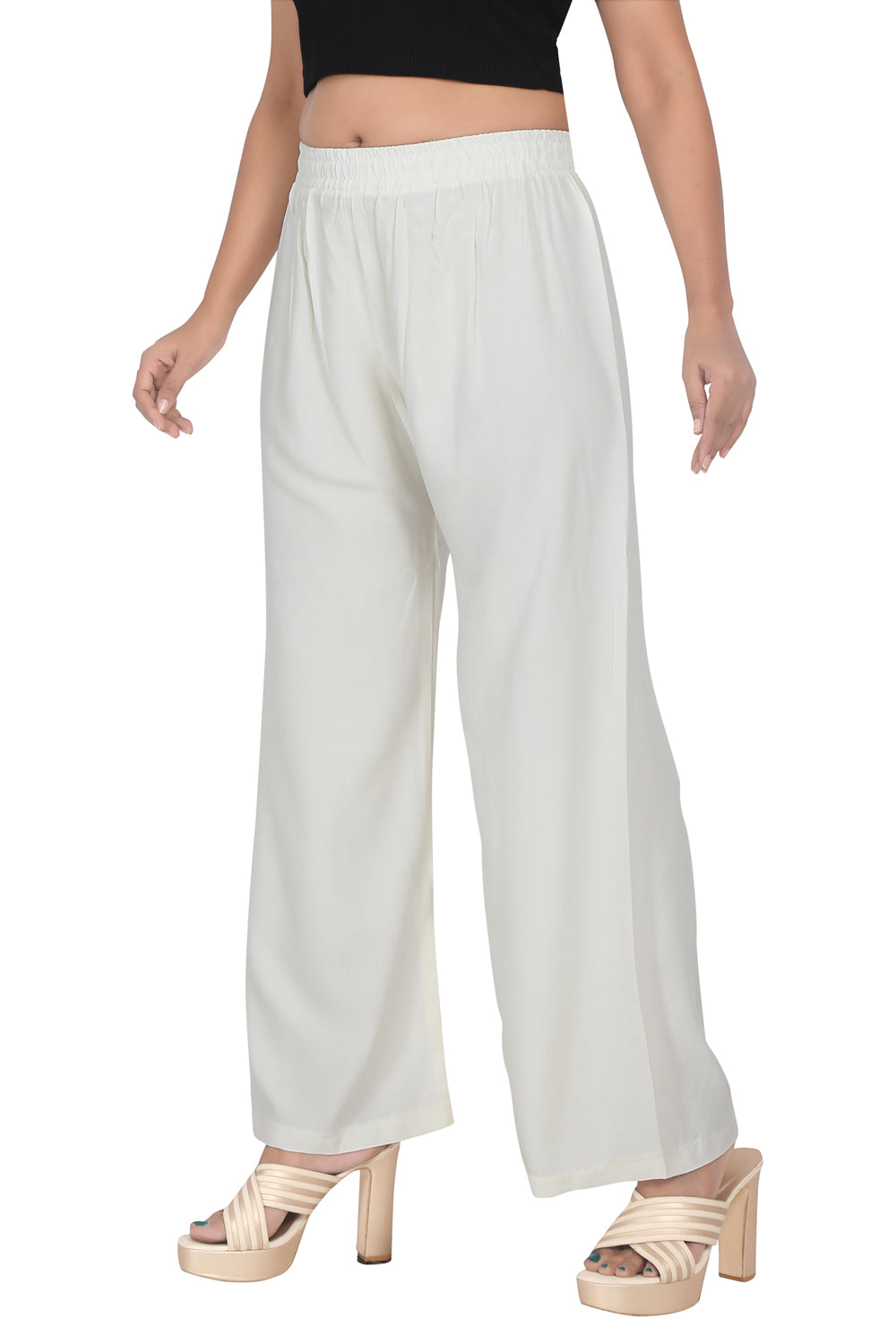 Meniki Women's Relaxed Fit Palazzos Without Drawstring