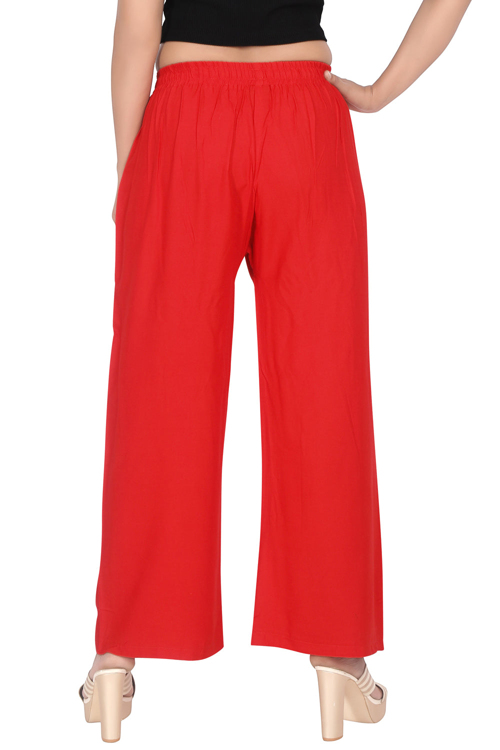 Meniki Women's Relaxed Fit Palazzos Without Drawstring