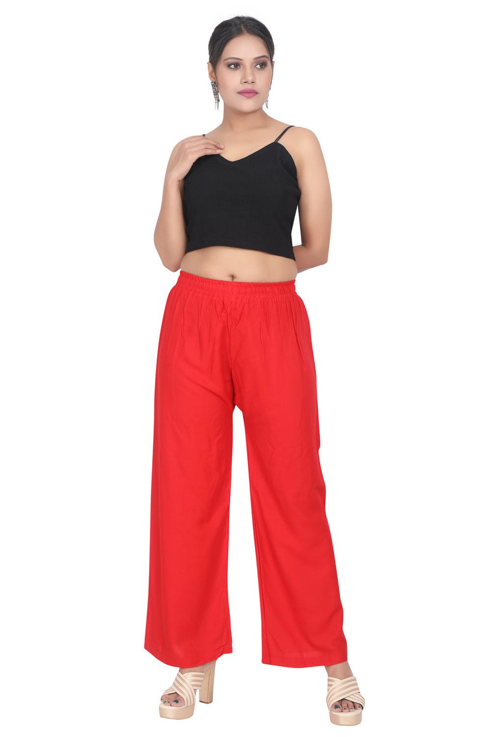 Meniki Women's Relaxed Fit Palazzos Without Drawstring