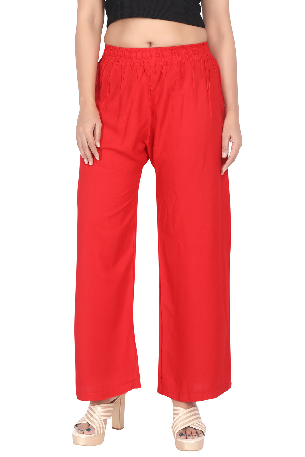 Meniki Women's Relaxed Fit Palazzos Without Drawstring