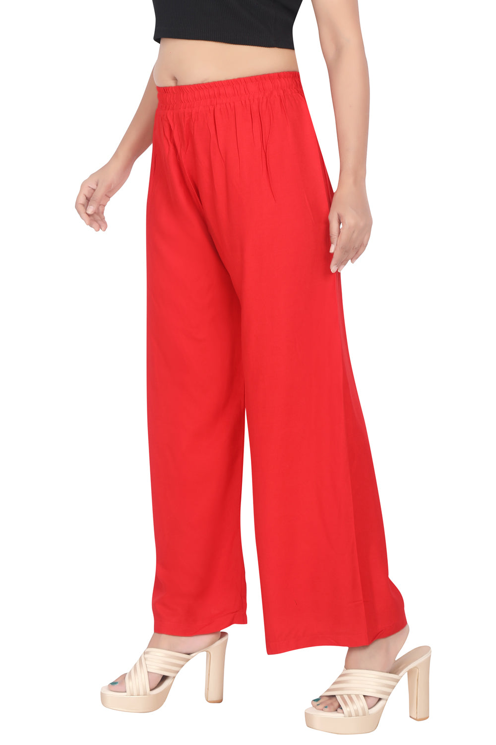 Meniki Women's Relaxed Fit Palazzos Without Drawstring