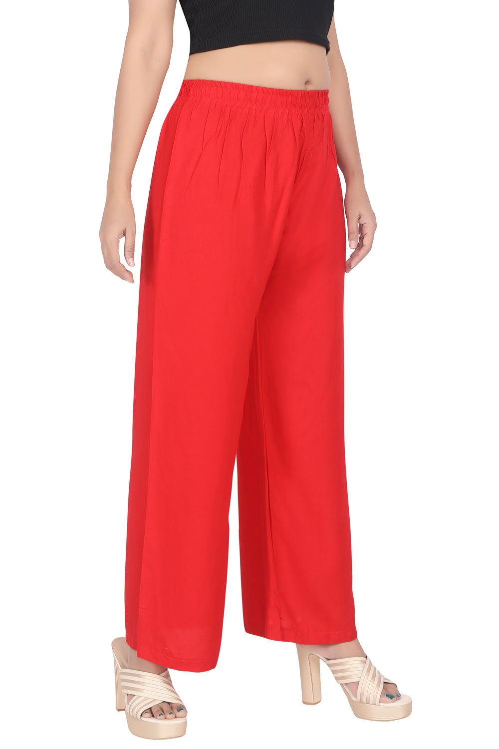 Meniki Women's Relaxed Fit Palazzos Without Drawstring