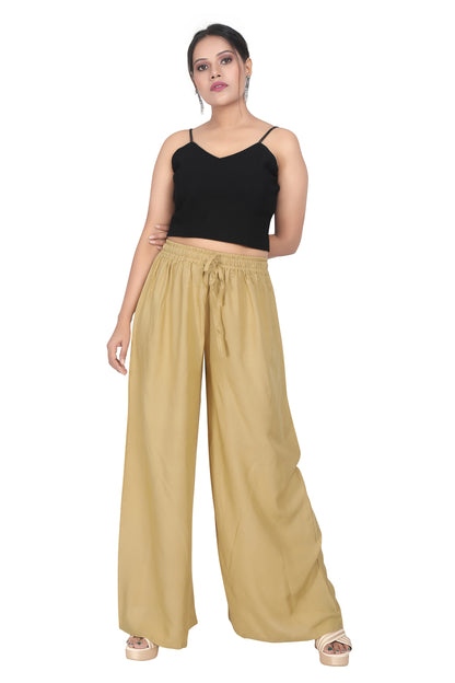 Meniki Women's Relaxed Fit Palazzos With A Drawstring