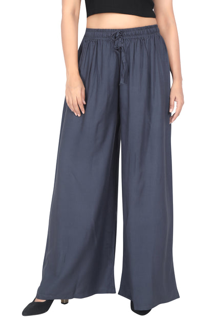 Meniki Women's Relaxed Fit Palazzos With A Drawstring