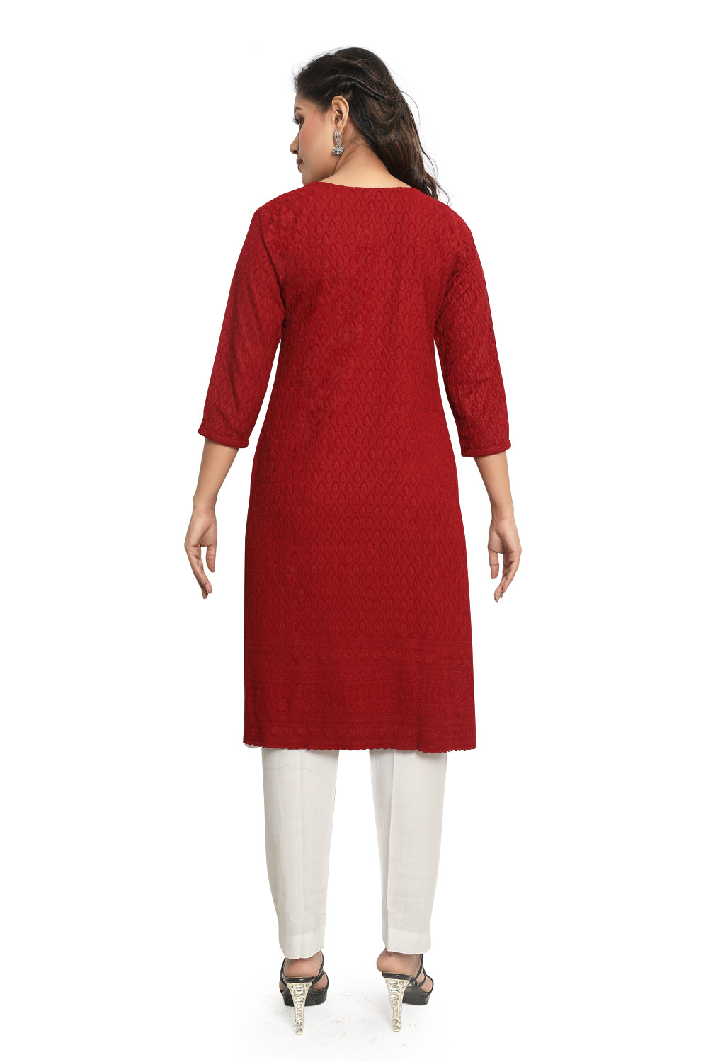 Meniki Women's Chikankari Embroidered Cotton Kurti