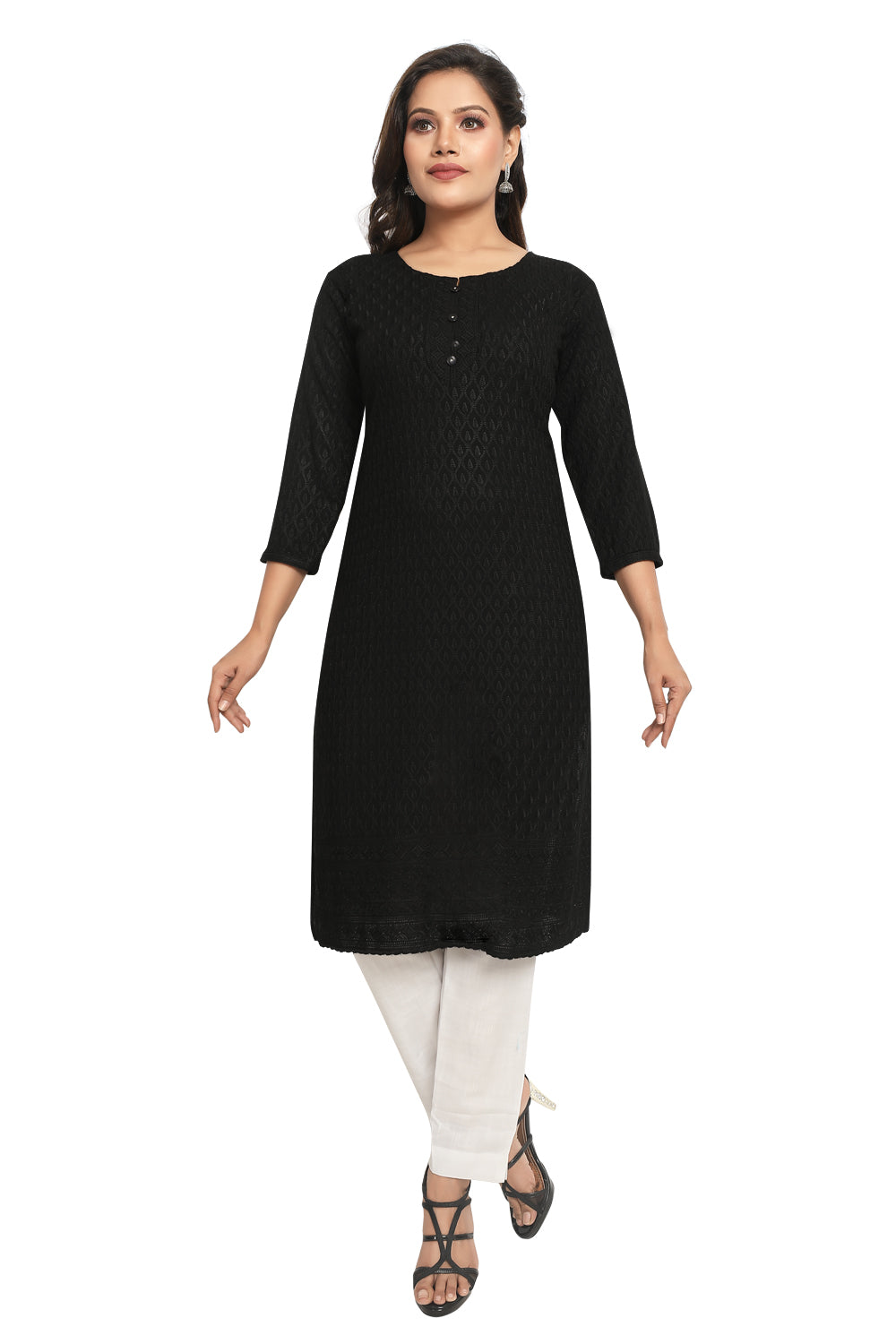 Meniki Women's Chikankari Embroidered Cotton Kurti