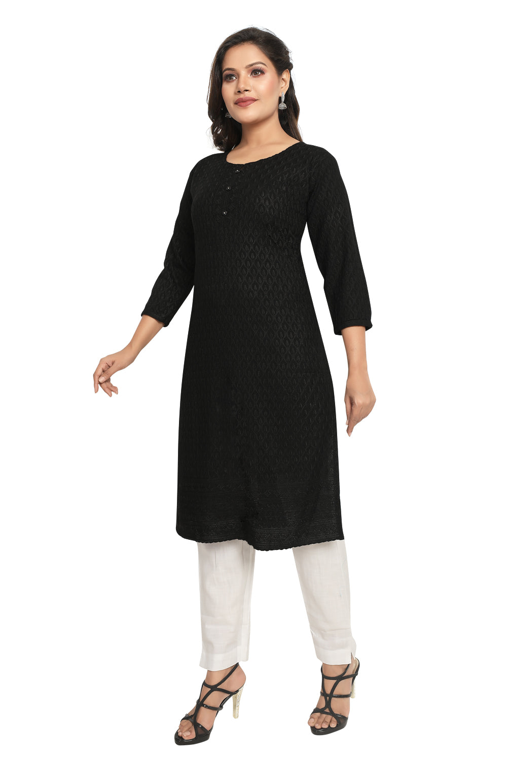 Meniki Women's Chikankari Embroidered Cotton Kurti