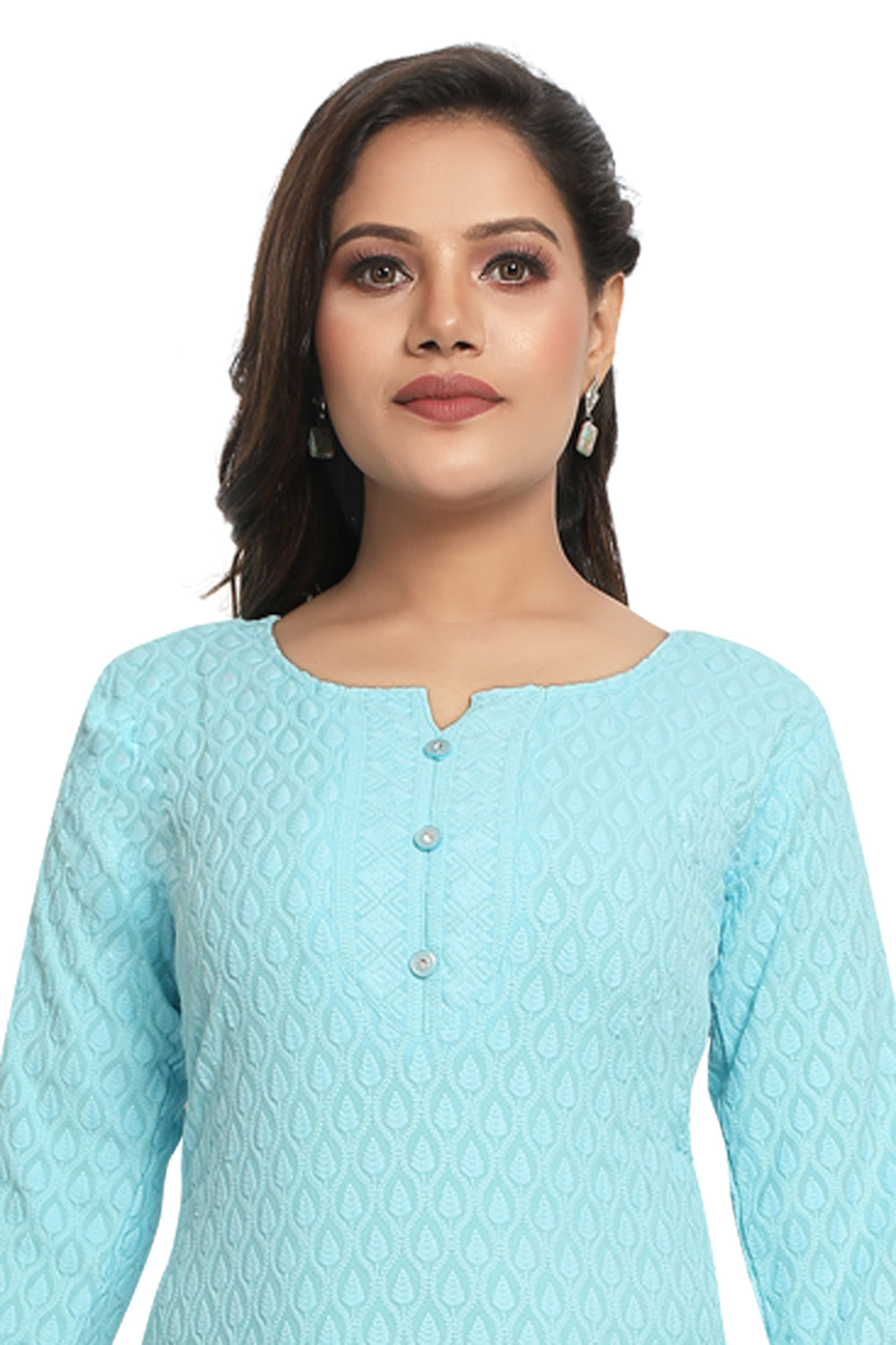 Meniki Women's Chikankari Embroidered Cotton Kurti