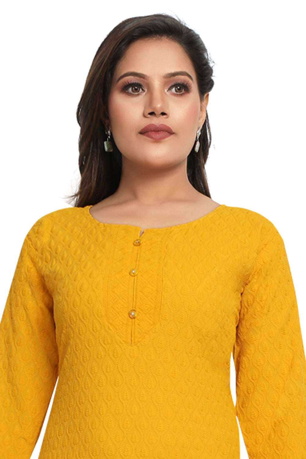 Meniki Women's Chikankari Embroidered Cotton Kurti