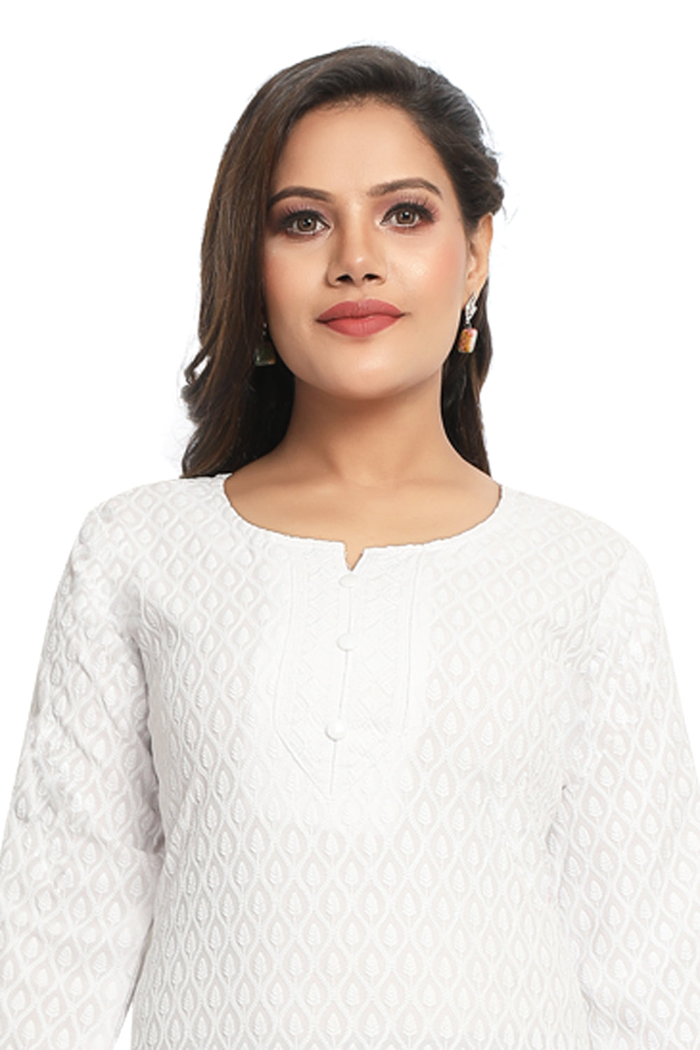 Meniki Women's Chikankari Embroidered Cotton Kurti