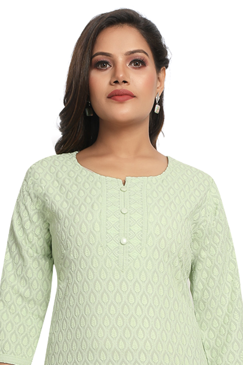 Meniki Women's Chikankari Embroidered Cotton Kurti